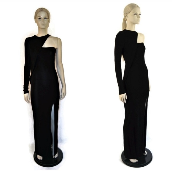 Cut25 Yigal Azrouel Black Longsleeve Gown Size 6 - Picture 2 of 8
